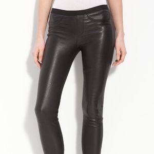 Helmut Lang Leather Ankle Leggings - Black